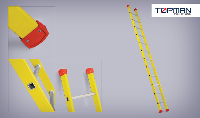 FIBER GLASS (FRP) STRAIGHT LADDER